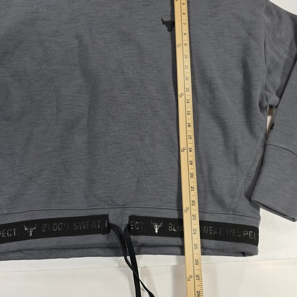 Under Armour Womens Project Rock Sweatshirt Charged Cotton Fleece Crew Gray XL - Picture 10 of 12